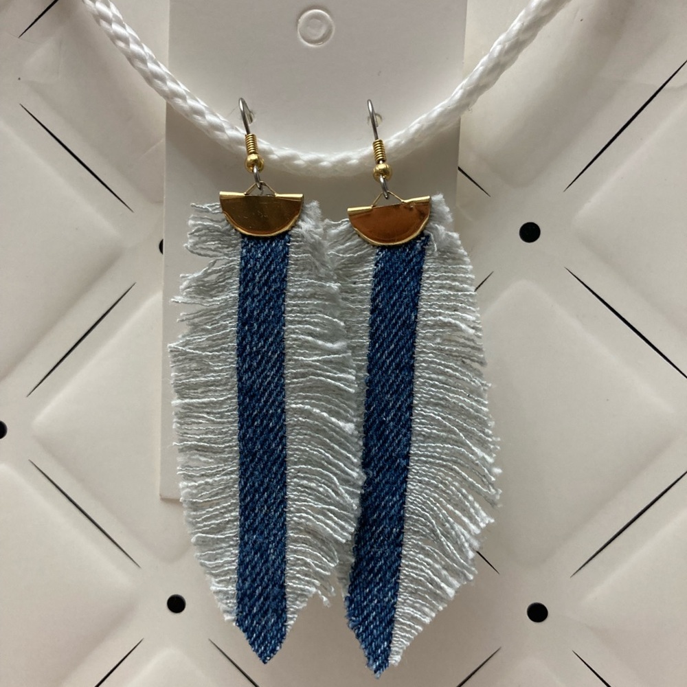 Denim earrings